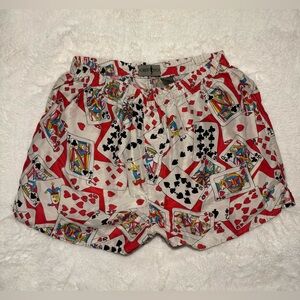 VINTAGE 80s RARE Men's Robert Stock 100% Silk MINT with Playing Card Print